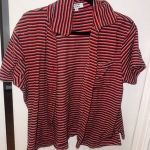 Frankie’s bikinis towel Red and Black Shirt coverup for pool or beach